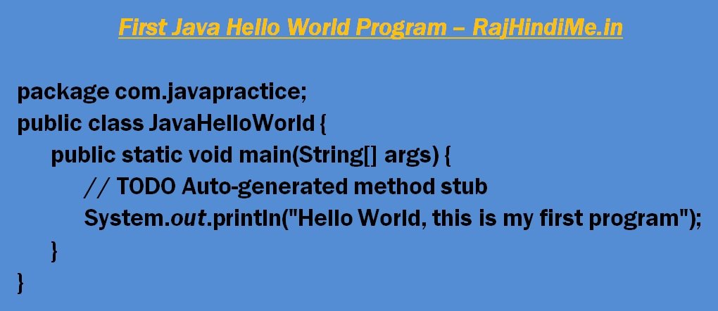 first Java Hello world Program